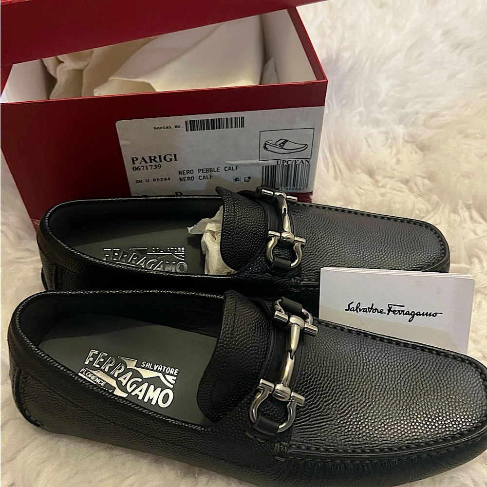 Salvadore Ferragamo PARIGI bit driver shoes ,size 7 D ,black